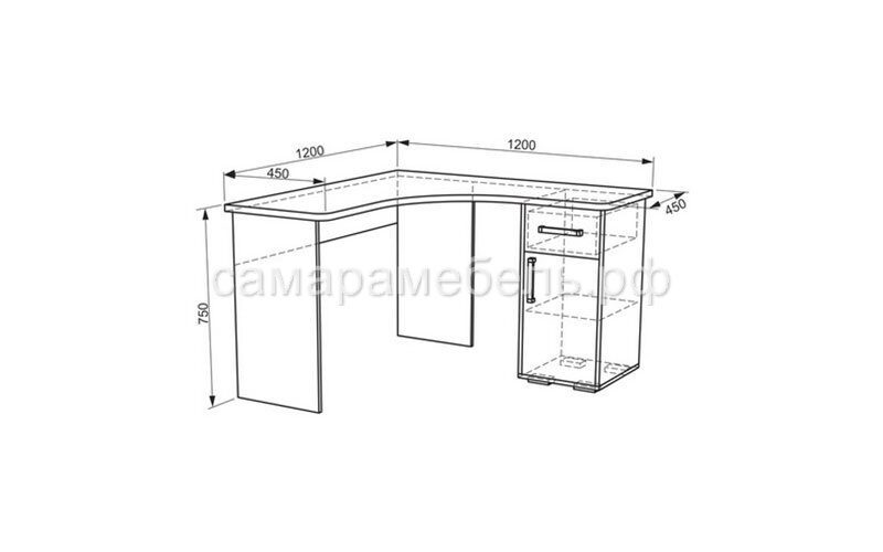 Стол угловой компьютерный 800
