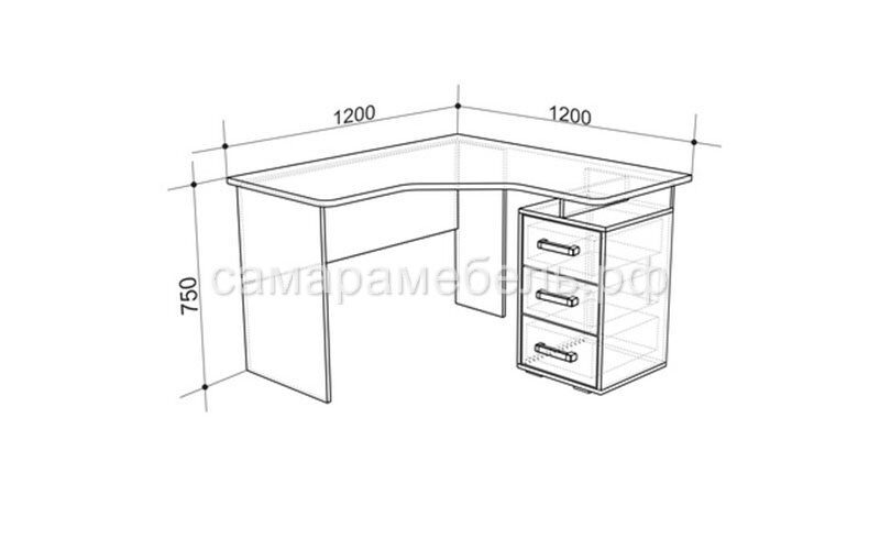 Стол угловой компьютерный 800