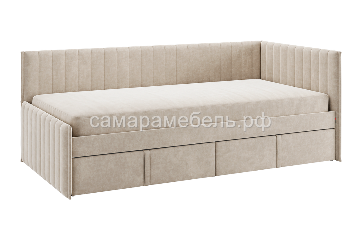 Тахта с ящиками «Твикс» (капучино (велюр))