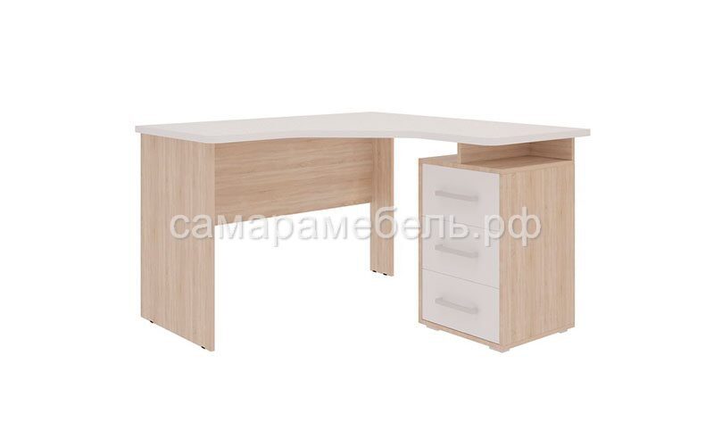 Стол компьютерный 1200 угловой «Лайт-2» дуб сонома/белый
