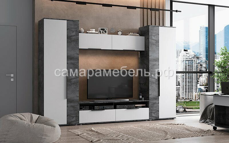 Гостиная «Моника» К2 айрон рок/белый лофт