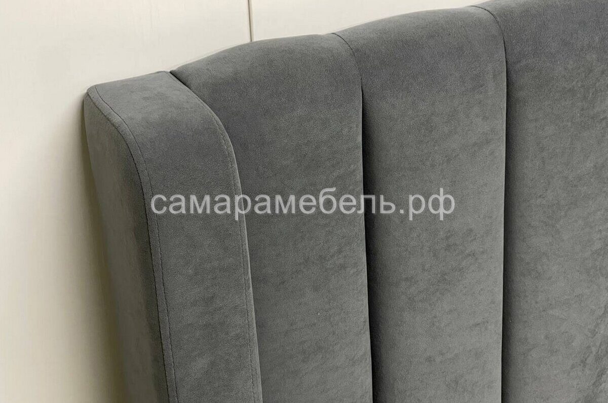 Кровать 1,6 «Ева» крем (велюр) с ортопедич. осн.